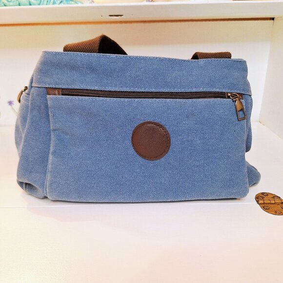Classic Fashion Blue Canvas Hobo Bag - Picture 1 of 7